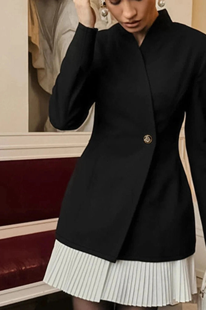Glorol - Elegant Long Sleeve High Waist Slim Mini Dress