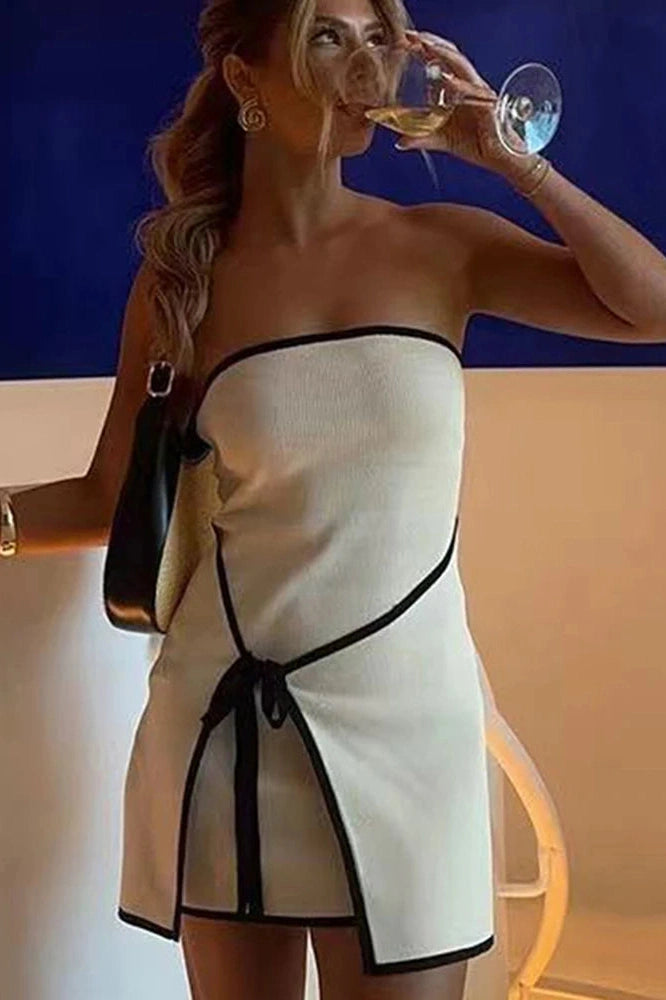 Glorol - Elegant Slim Knitted Sleeveless Mini Dress