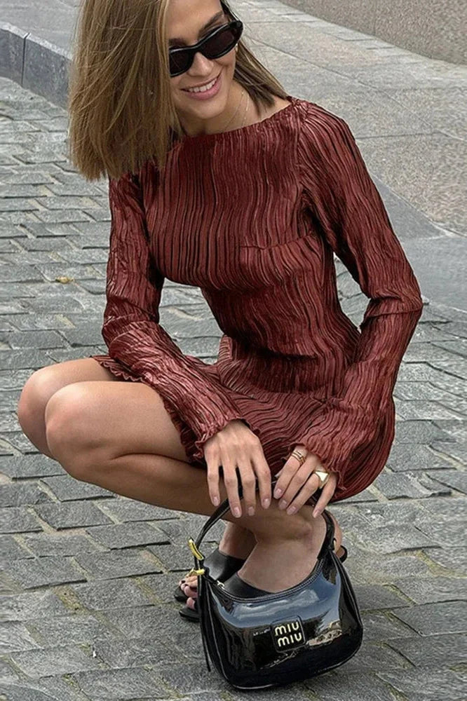 Elegant Long Sleeve Mini Dress