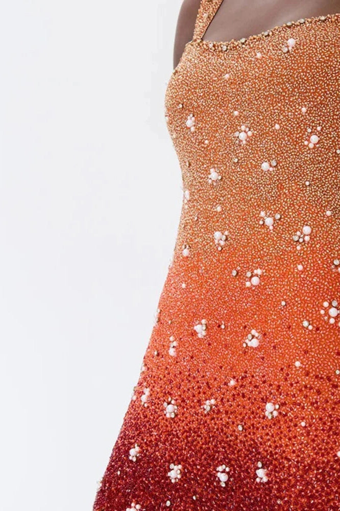 Glorol - Elegant Printed Sleeveless Slim Backless Mini Dress