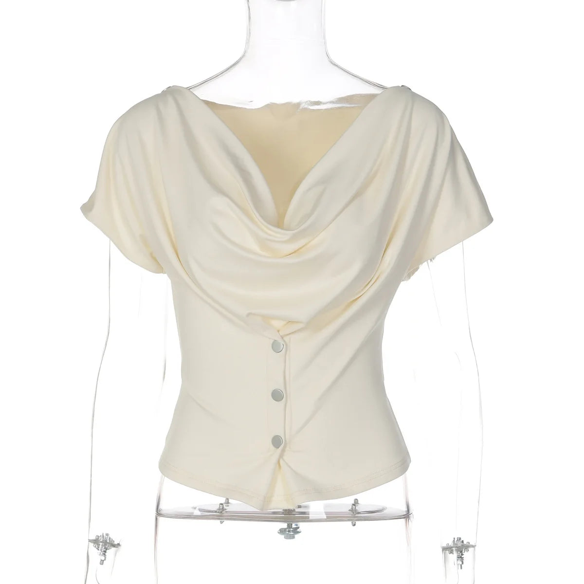 Glorol - Buttoned Irregular Slim Top