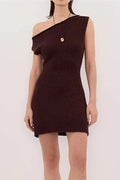 Glorol - One-Shoulder High Waist Sleeveless Mini Dress