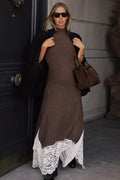 Glorol - Elegant Lace Sleeveless Slim Maxi Dress