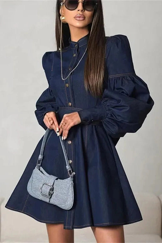 Glorol - Elegant Lace-Up High Waist Slim Mini Dress