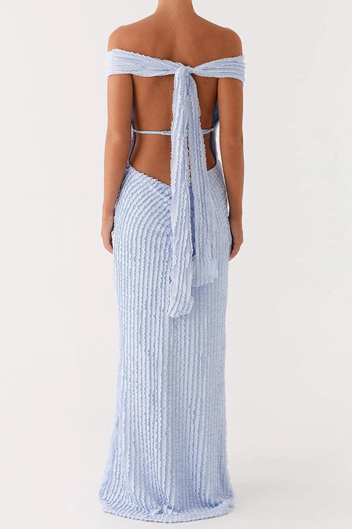 Glorol - Bodycon Off-Shoulder Slim Fit Maxi Dress