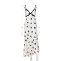 Glorol - Lace Print Spaghetti Strap Slim Midi Dress