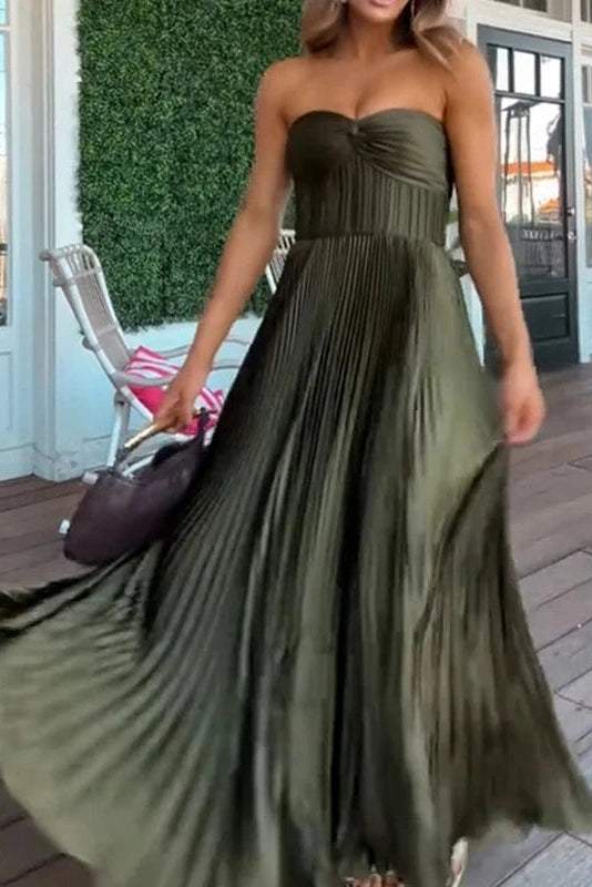 Glorol - Elegant High Waist Sleeveless Backless Maxi Dress