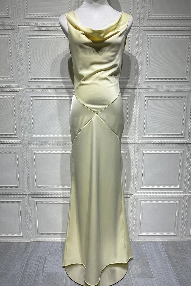 Glorol - Elegant Backless Sleeveless High Waist Maxi Dress