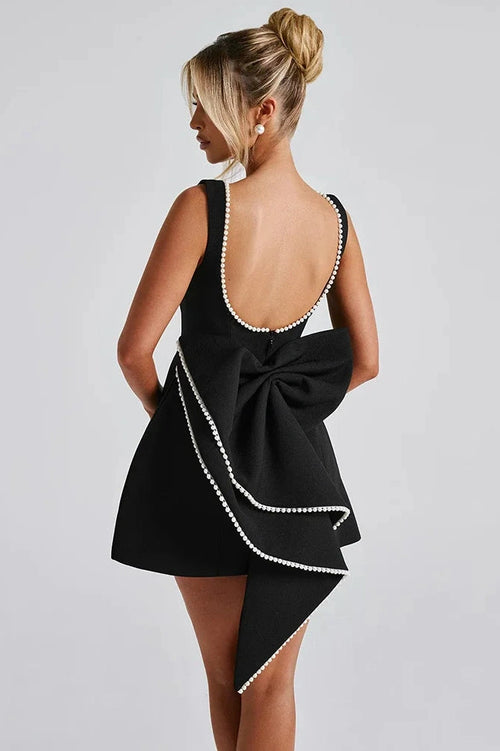 Glorol - Backless Zipper Sleeveless High Waist A-line Mini Dress
