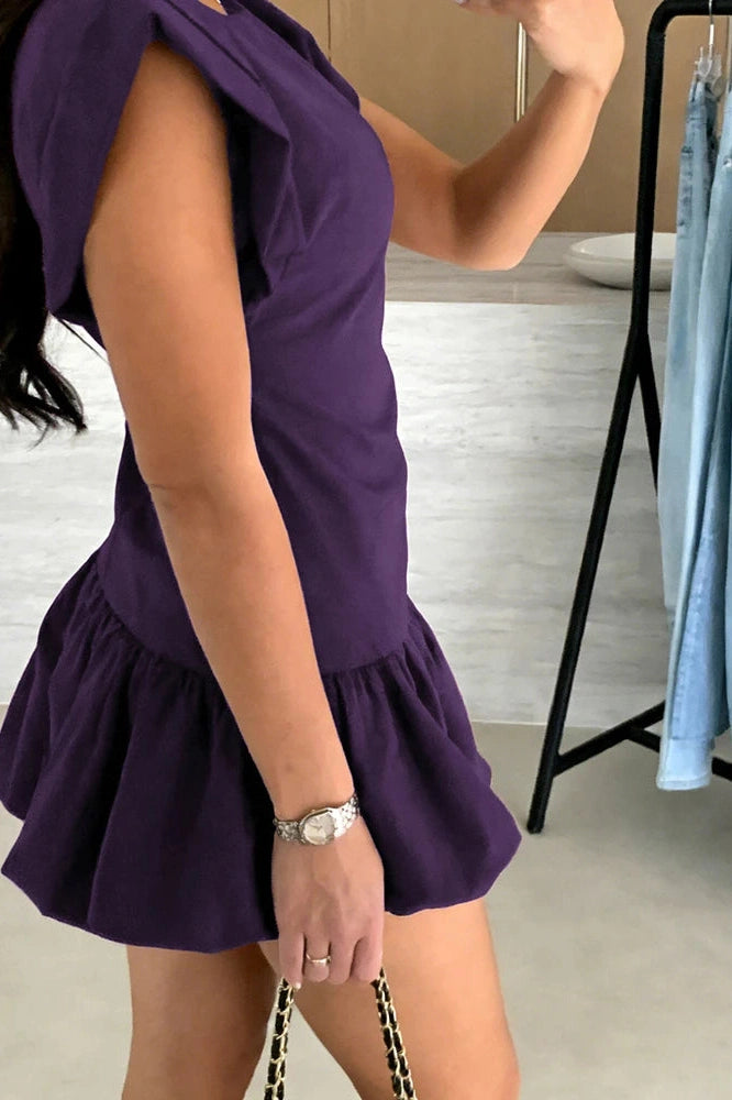 Glorol - Hollow Out High Waist O-Neck Sleeveless Mini Dress
