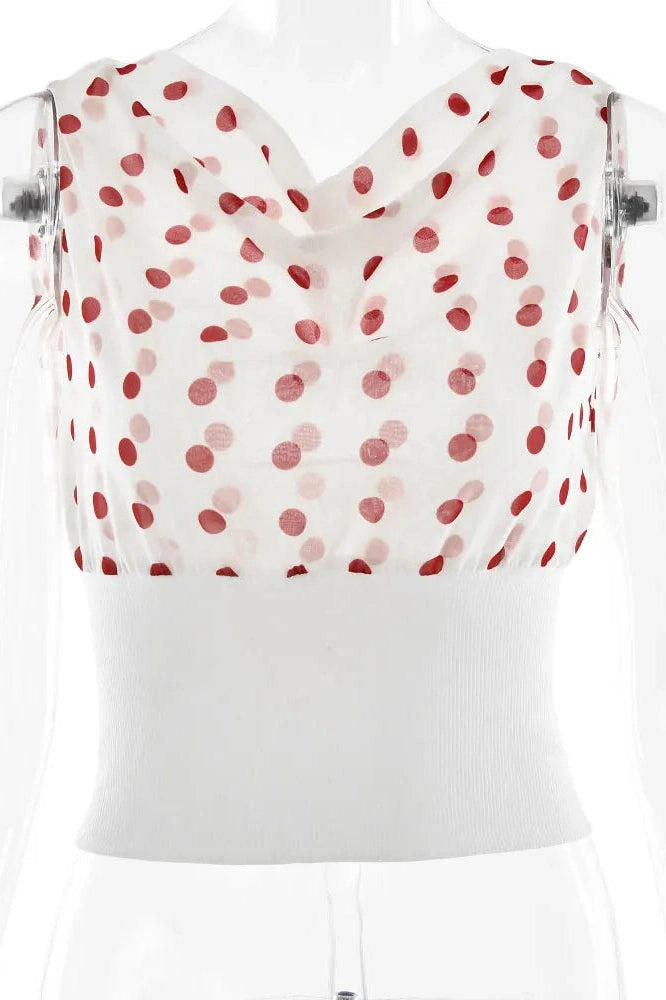 Glorol - Patchwork Backless Lace-Up Top