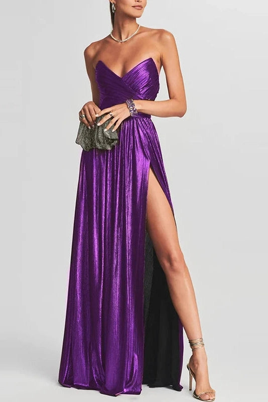 Glorol - Elegant Off-Shoulder High Waist Slim Maxi Dress