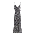 V Neck Printed Spaghetti Strap Slim Maxi Dress