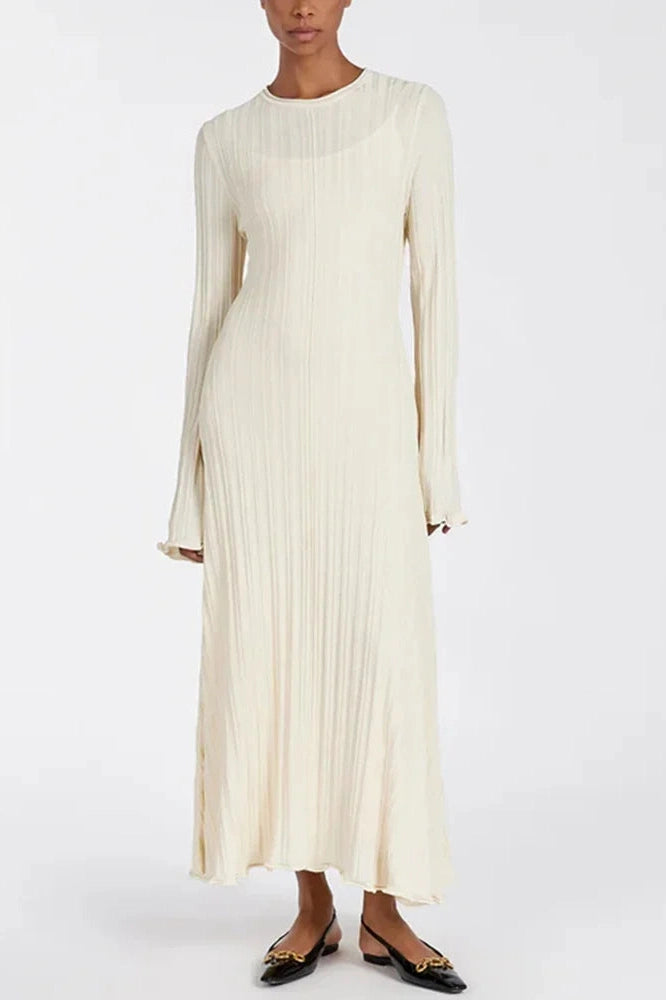 Glorol - Elegant Knitted High Waist Bodycon Maxi Dress
