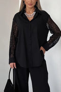 Glorol - Hollow Out Lace Printed Backless Top