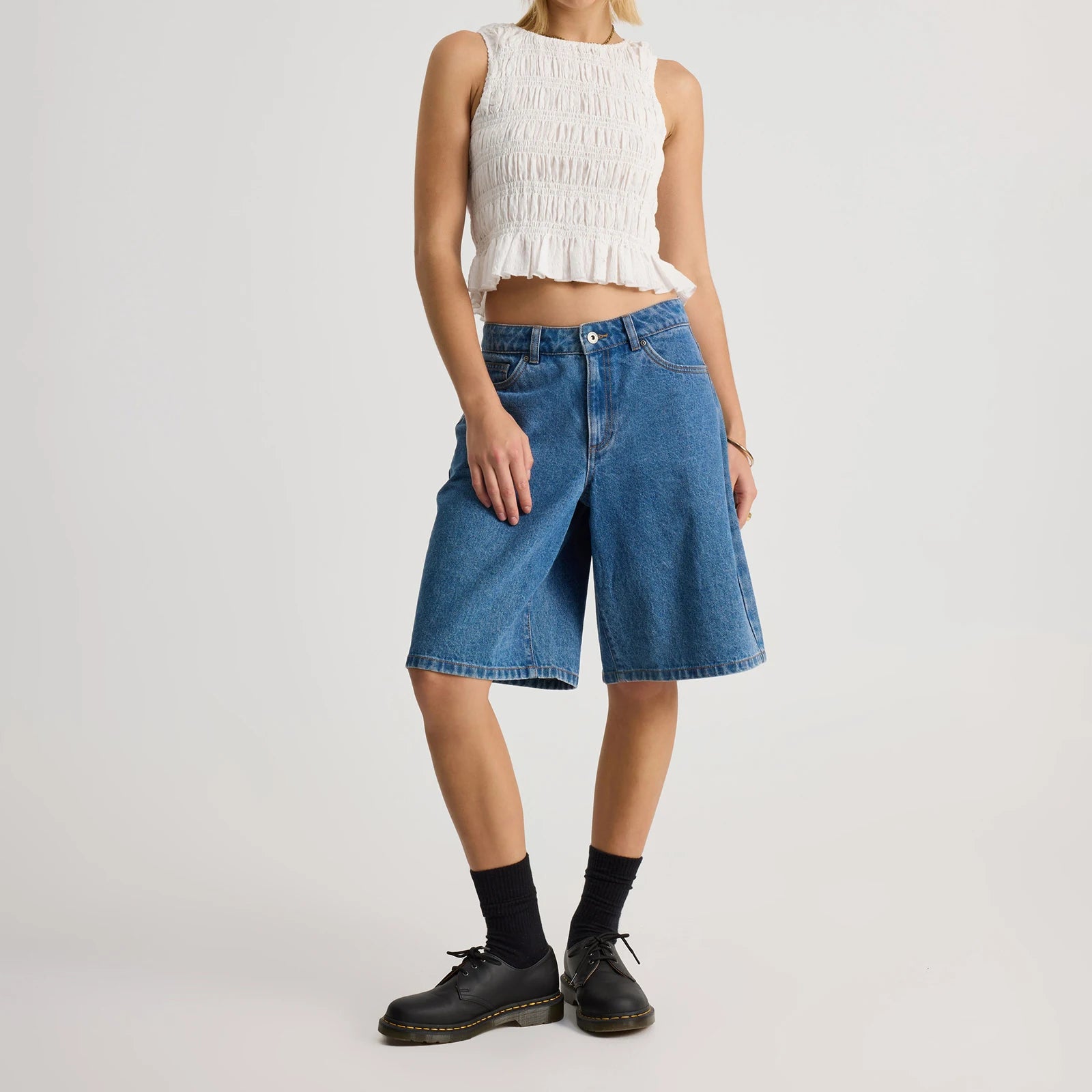 Glorol - Sleeveless O-Neck Plaid Top
