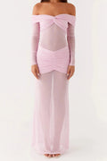 Glorol - Off-Shoulder Slim Fit Maxi Dress