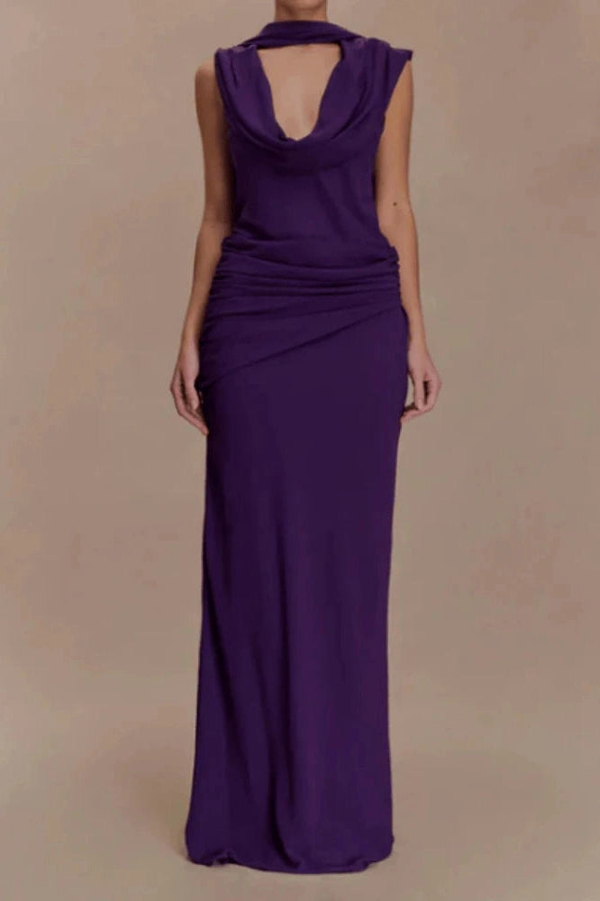 Glorol - Elegant Hollow Sleeveless Slim Maxi Dress