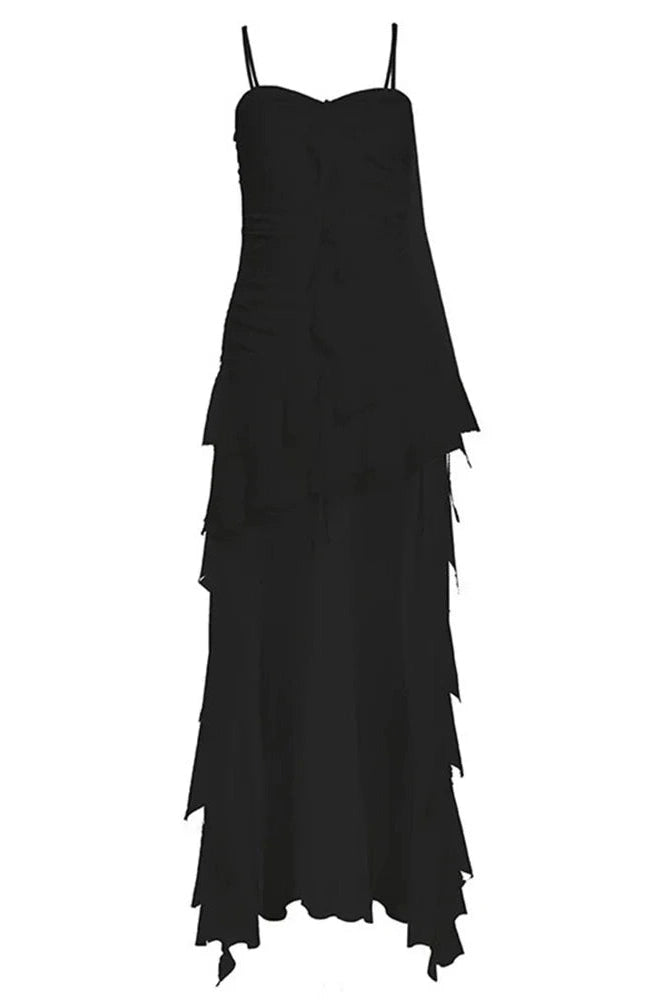 Glorol - See-Through Backless High Waist Maxi Dress