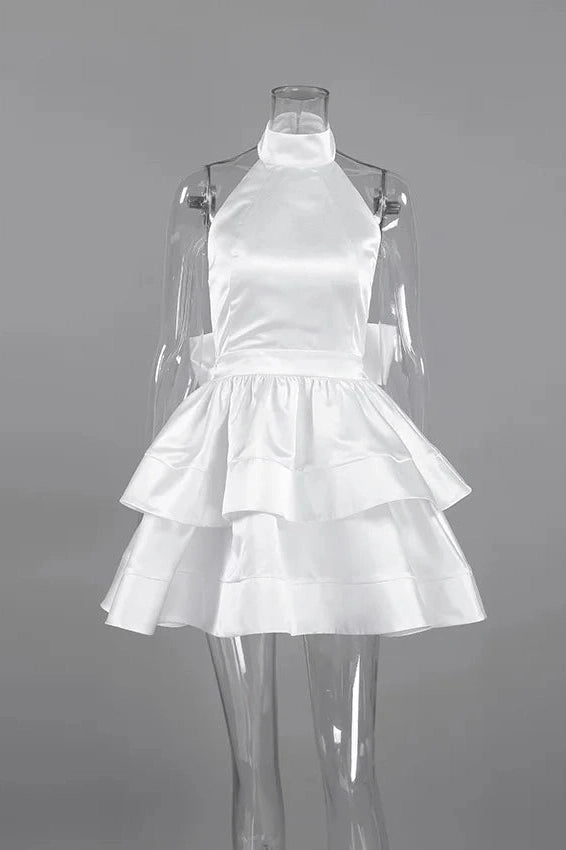 Glorol - Elegant High Waist Backless Mini Dress