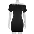 Glorol - Short Sleeve Slim High Waist Mini Dress