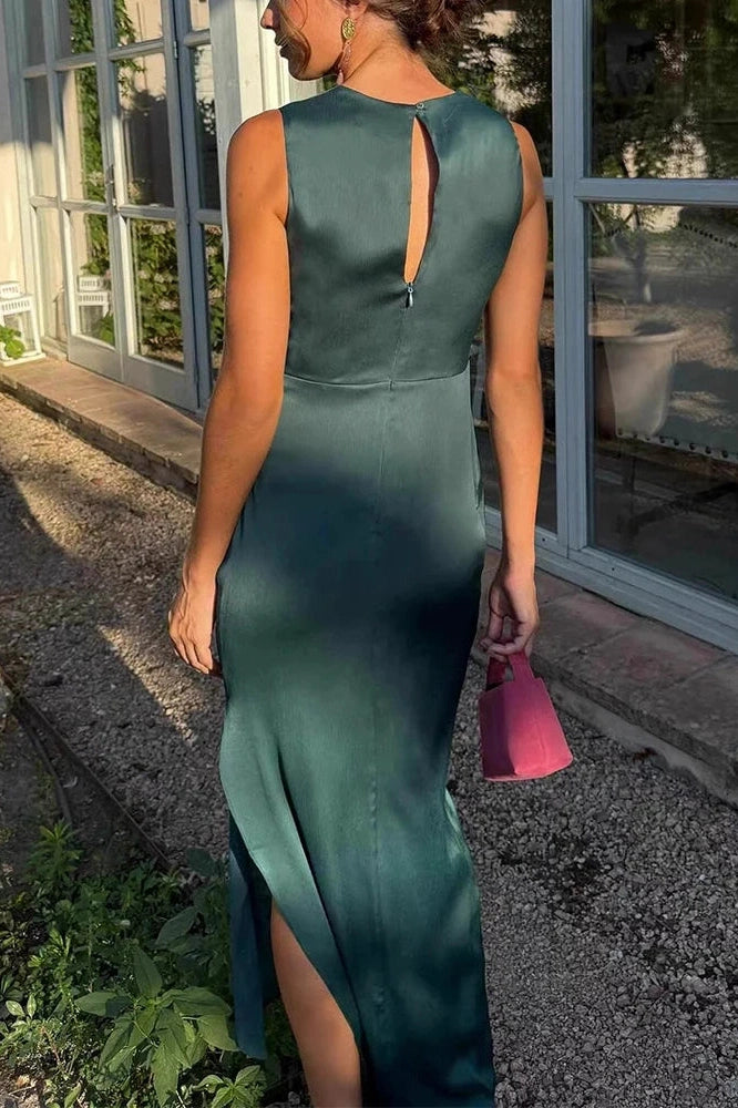 Glorol - Hollow Out Sleeveless Slim High Waist Maxi Dress