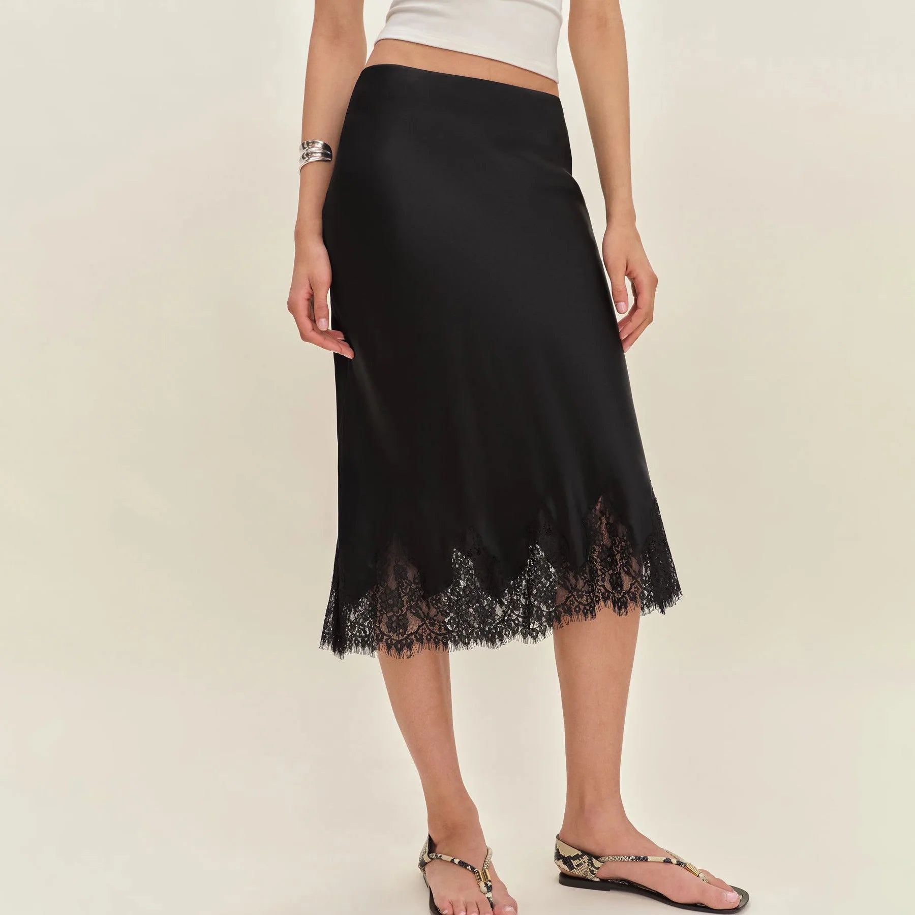 Glorol - High Waist Lace Patchwork Skirt