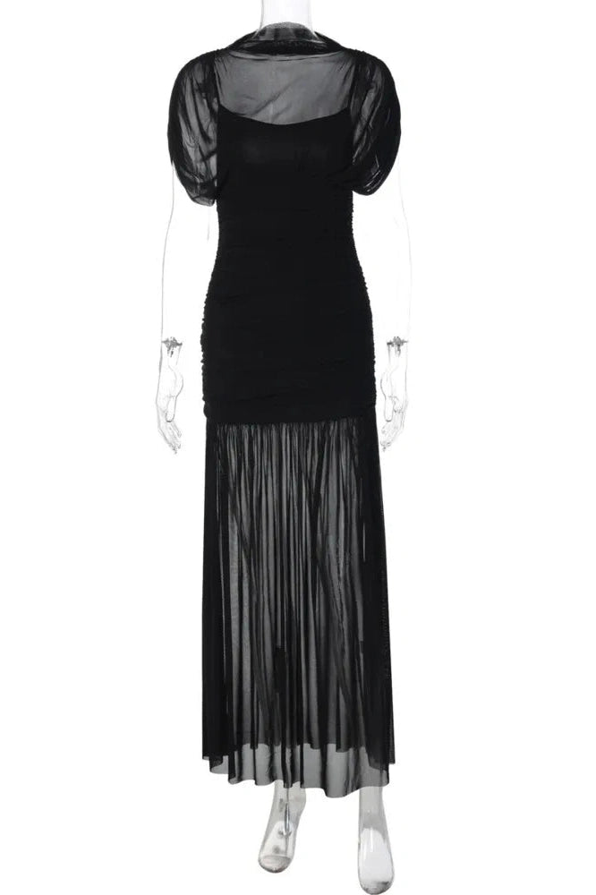 Glorol - High Collar Sleeveless High Waist Bodycon Maxi Dress