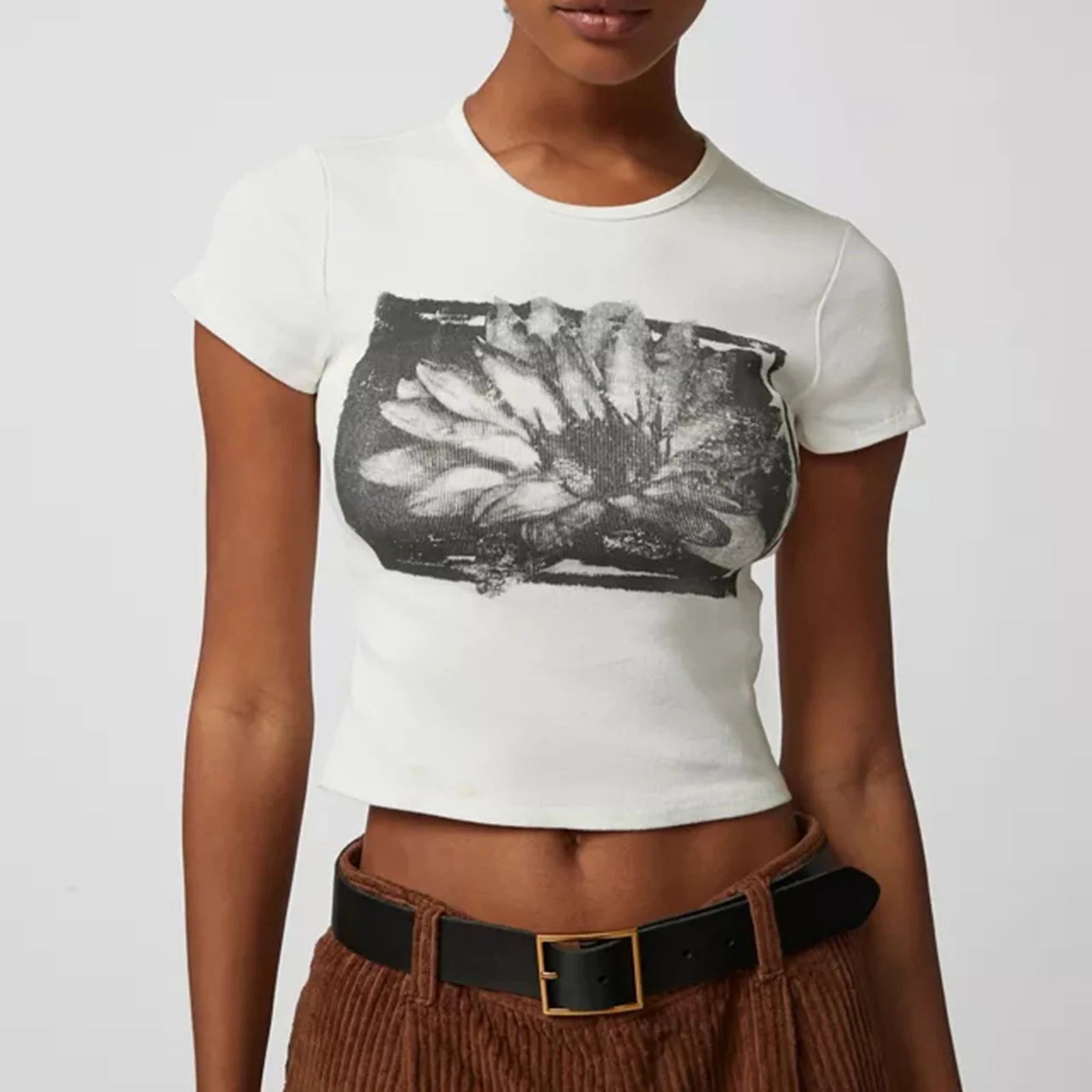 Glorol - Printed Short Sleeve Round Neck Top
