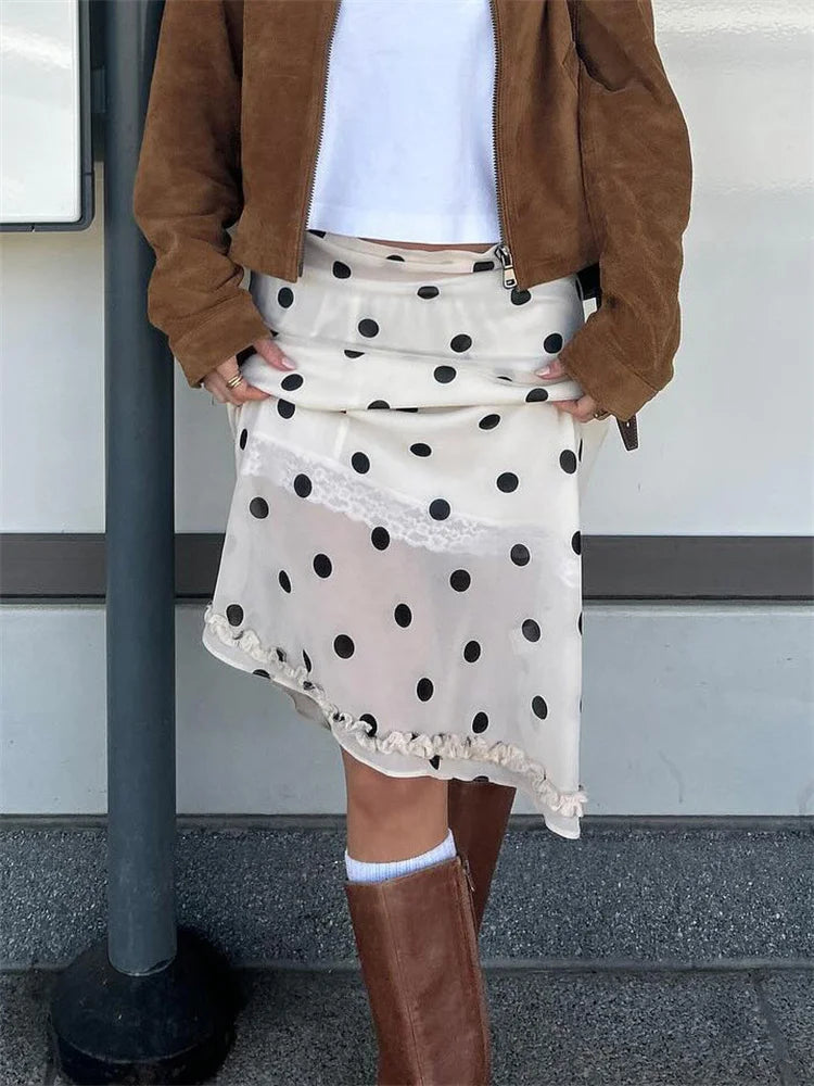 Glorol - High Waist See-Through Patchwork Skirt