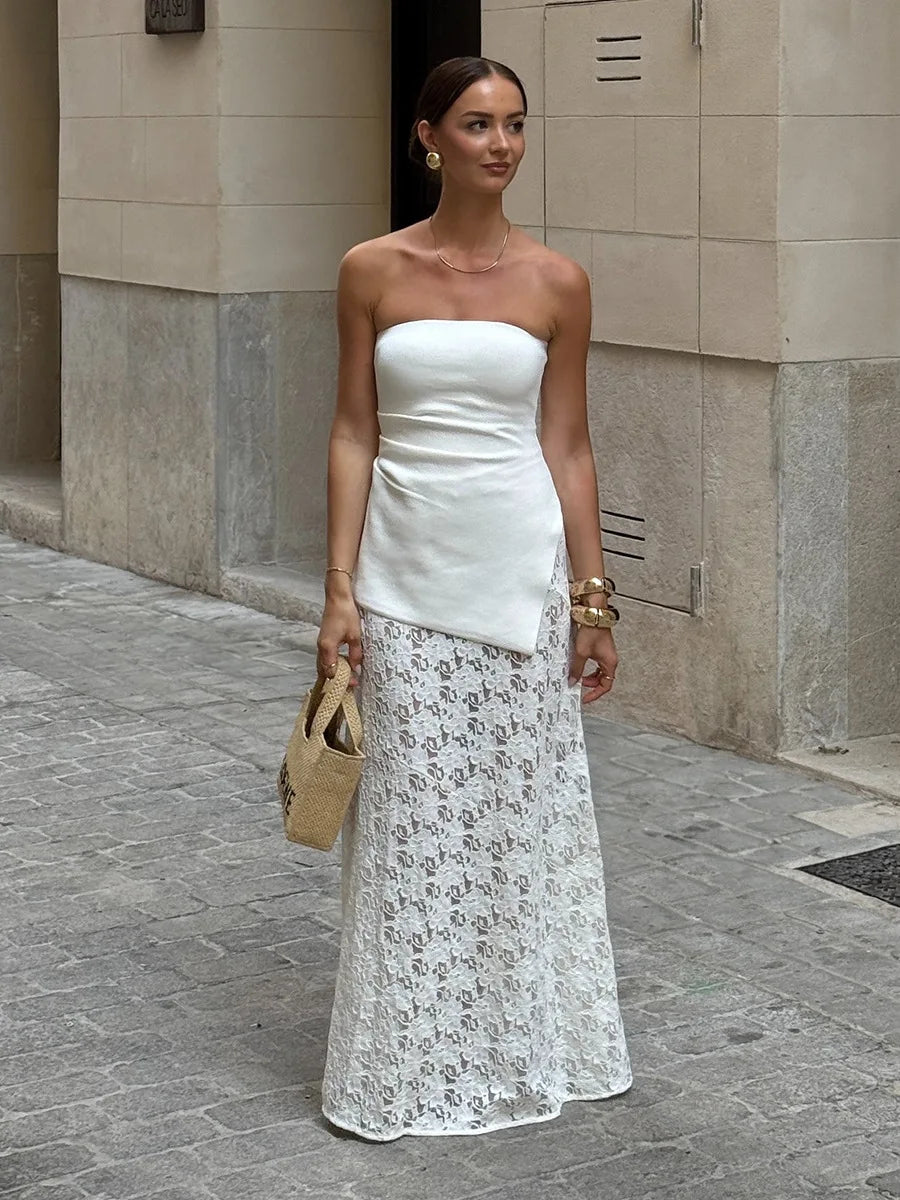 Glorol - Elegant Jacquard Lace Skirt