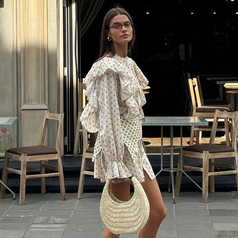 Glorol - Long Sleeve High Waist Slim Mini Dress