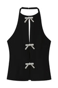 Glorol - Lace-Up Sleeveless Strapless Slim Top