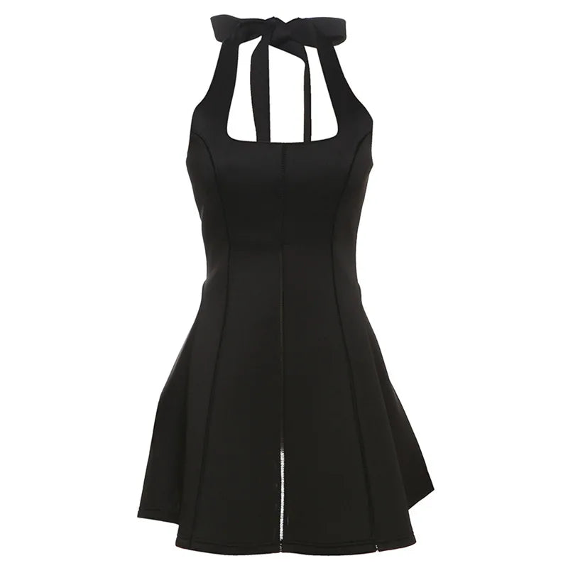 Glorol - Elegant Sleeveless High Waist Mini Dress