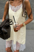 Glorol - Elegant Lace Loose Mini Dress