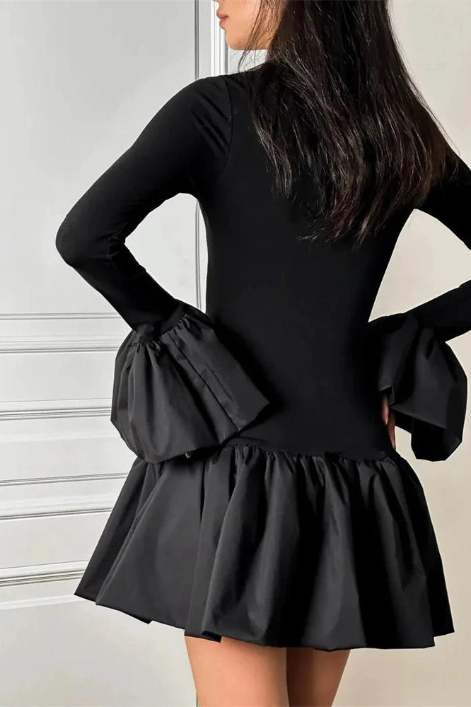 Glorol - Patchwork High Waist Slim Bodycon Mini Dress