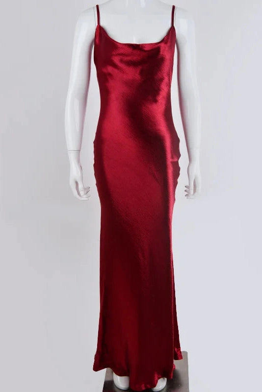 Glorol - Elegant Spaghetti Strap Sleeveless Backless Maxi Dress