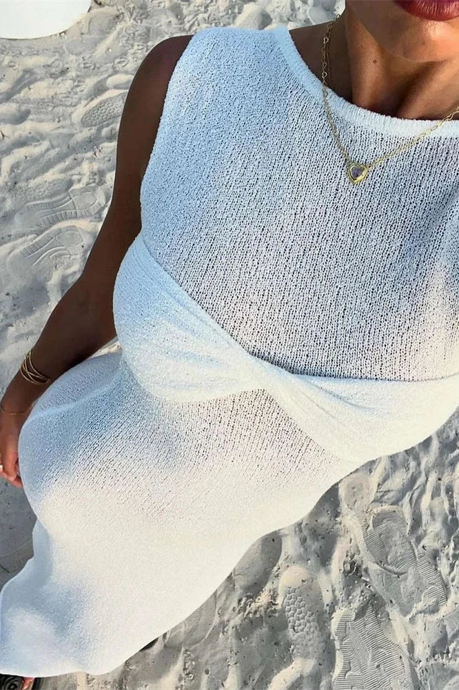 Glorol - Sleeveless See-Through Bodycon Maxi Dress