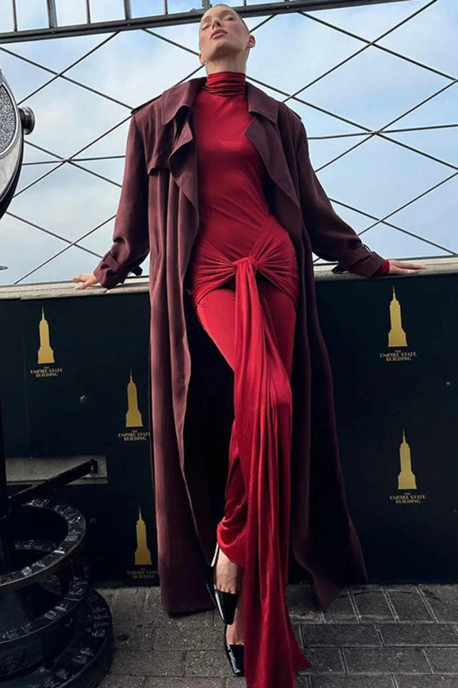 Glorol - Elegant Long Sleeve Bodycon Maxi Dress