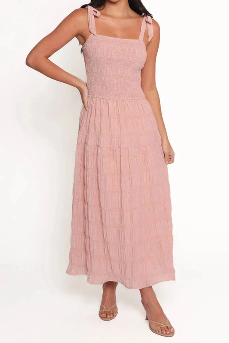 Tie-Up Straps Sleeveless Maxi Dress