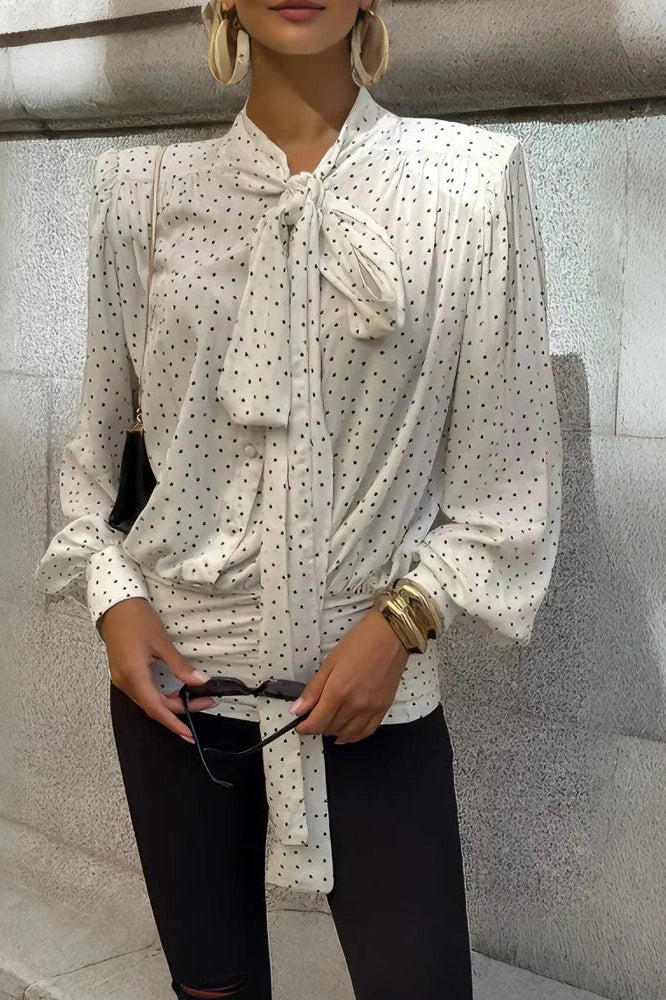 Glorol - Elegant Lace-Up High Waist Top