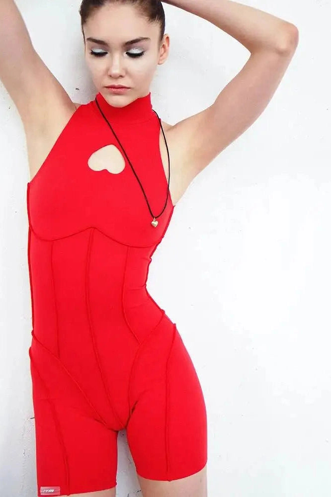 Glorol - Sleeveless Hollow Out Neckline Jumpsuit
