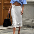 Glorol - High Waist Loose Leisure Lace Skirt