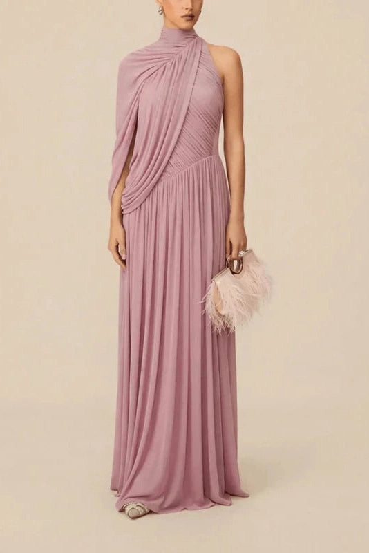 Glorol - Hollow Out Pleated Slim Maxi Dress
