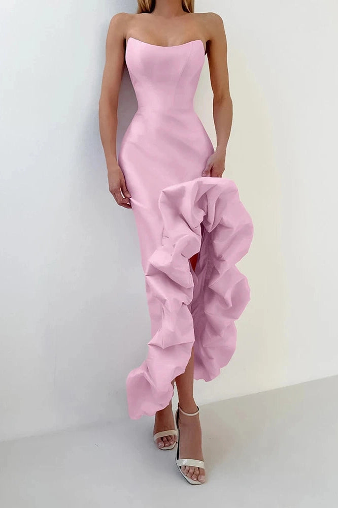Glorol - Elegant Off Shoulder Slim High Waist Maxi Dress