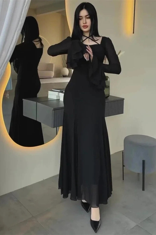 Glorol - Patchwork Slim High Waist Maxi Dress