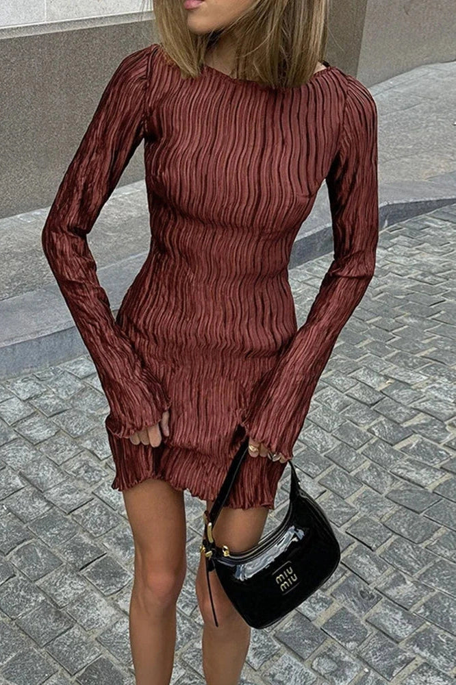 Elegant Long Sleeve Mini Dress