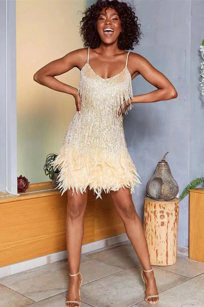 Glorol - Elegant Spaghetti Straps Mini Dresses