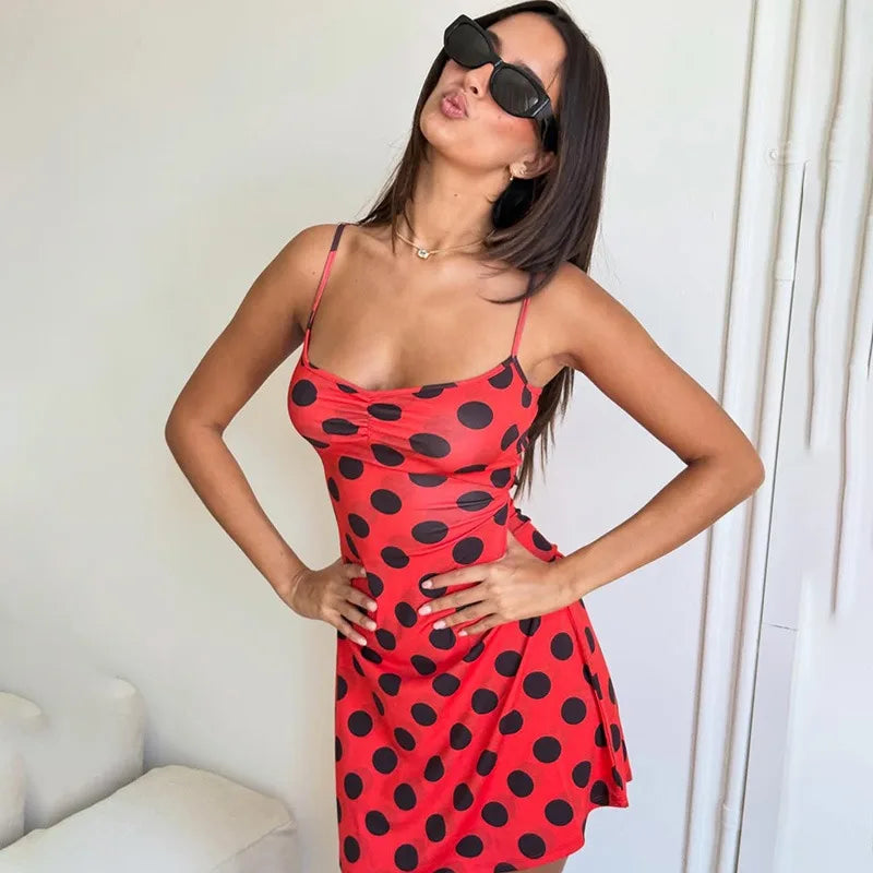 Glorol - Printed Patchwork Backless Mini Dress