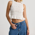 Glorol - Sleeveless O-Neck Plaid Top